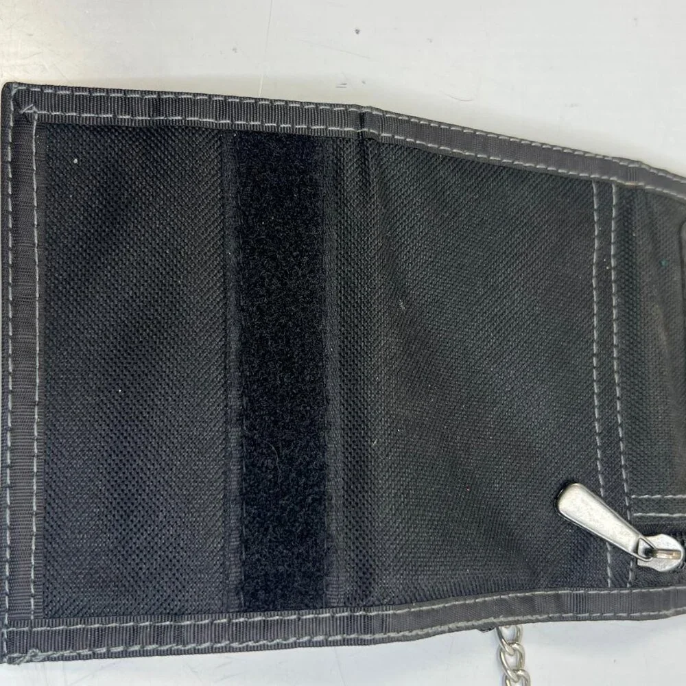 Rainforest Eagle Chain Wallet Black Trifold Nylon Biker Wallet ID Window Zip